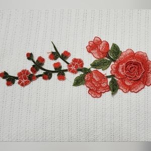 Water soluble embroidery flowers patches price for 2pcs